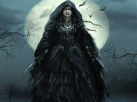 Eerie Halloween gothic witch